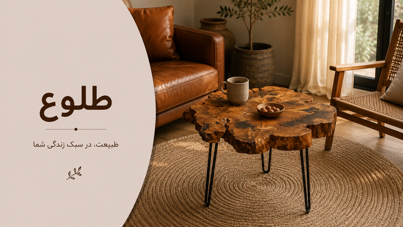 عکس محتوای محصول میز جلو مبلی روستیک مدل طلوع