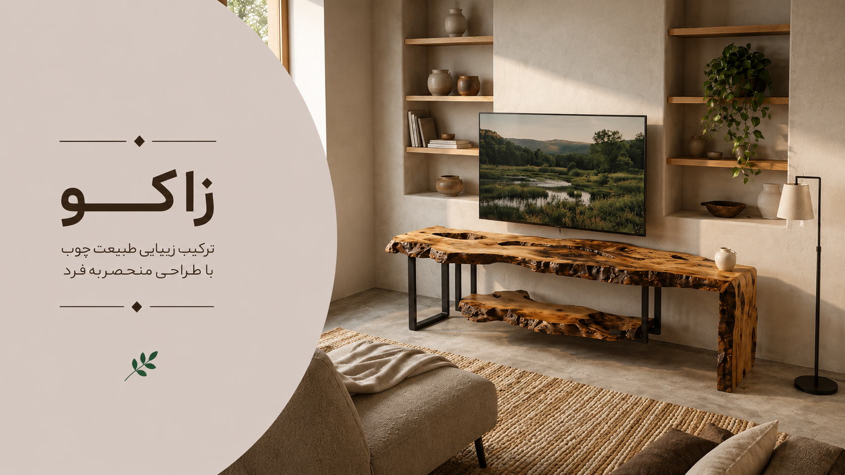 عکس محتوای محصول میز تلویزیون روستیک مدل زاکو