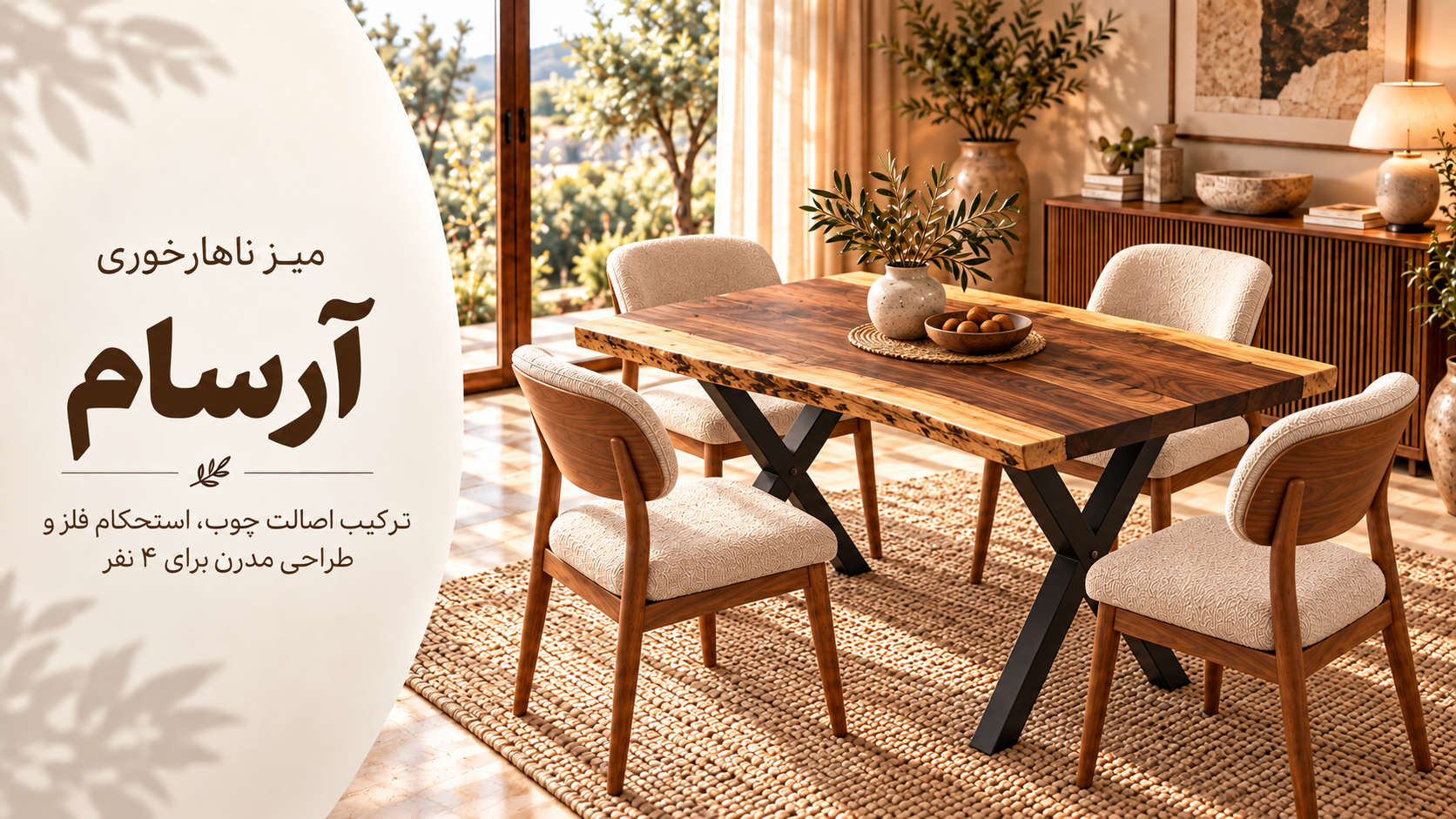 عکس محتوای محصول میز ناهارخوری 4 نفره مدل آرسام