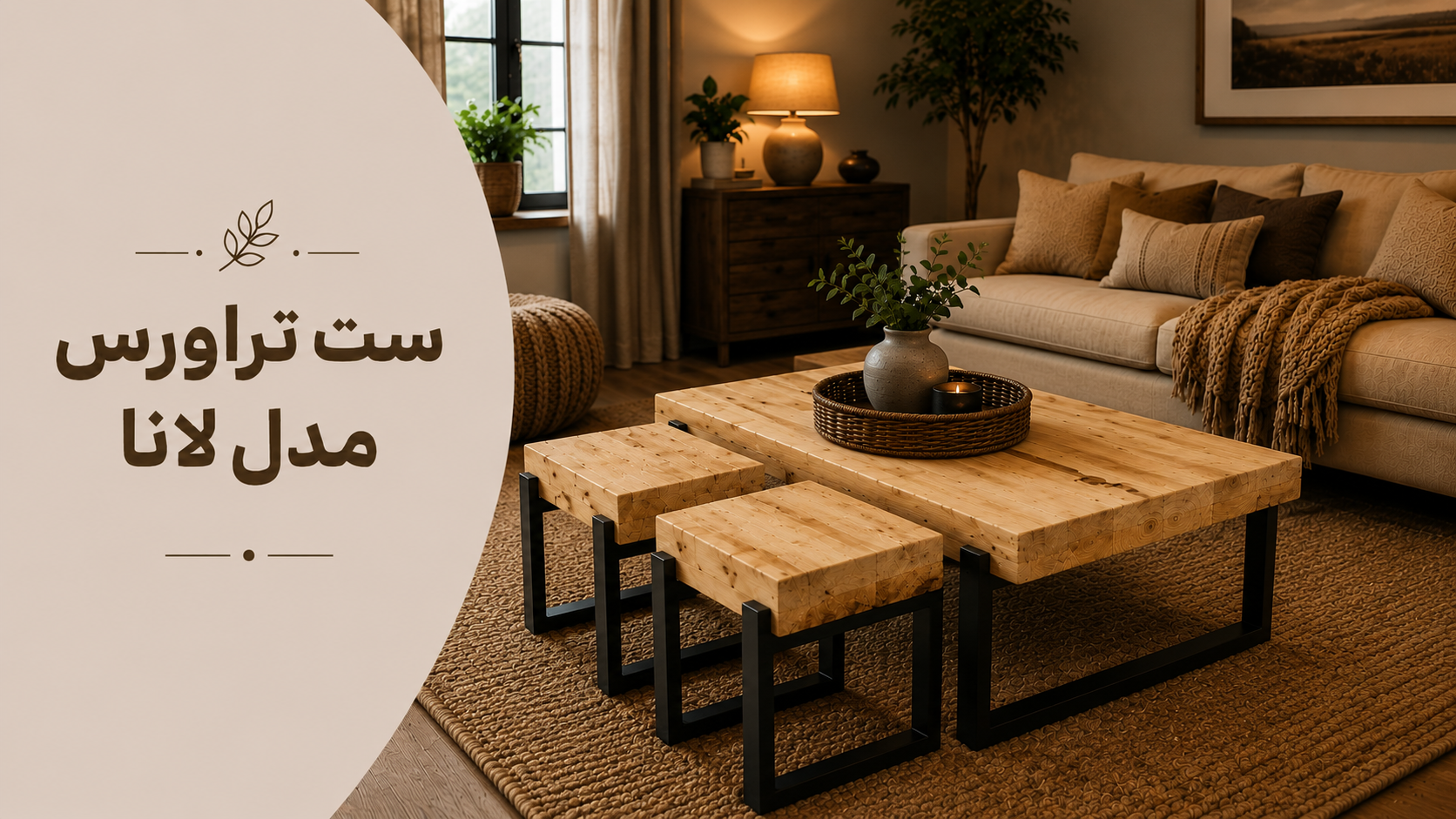 عکس محتوای محصول ست میز جلو مبلی و عسلی تراورس مدل لانا