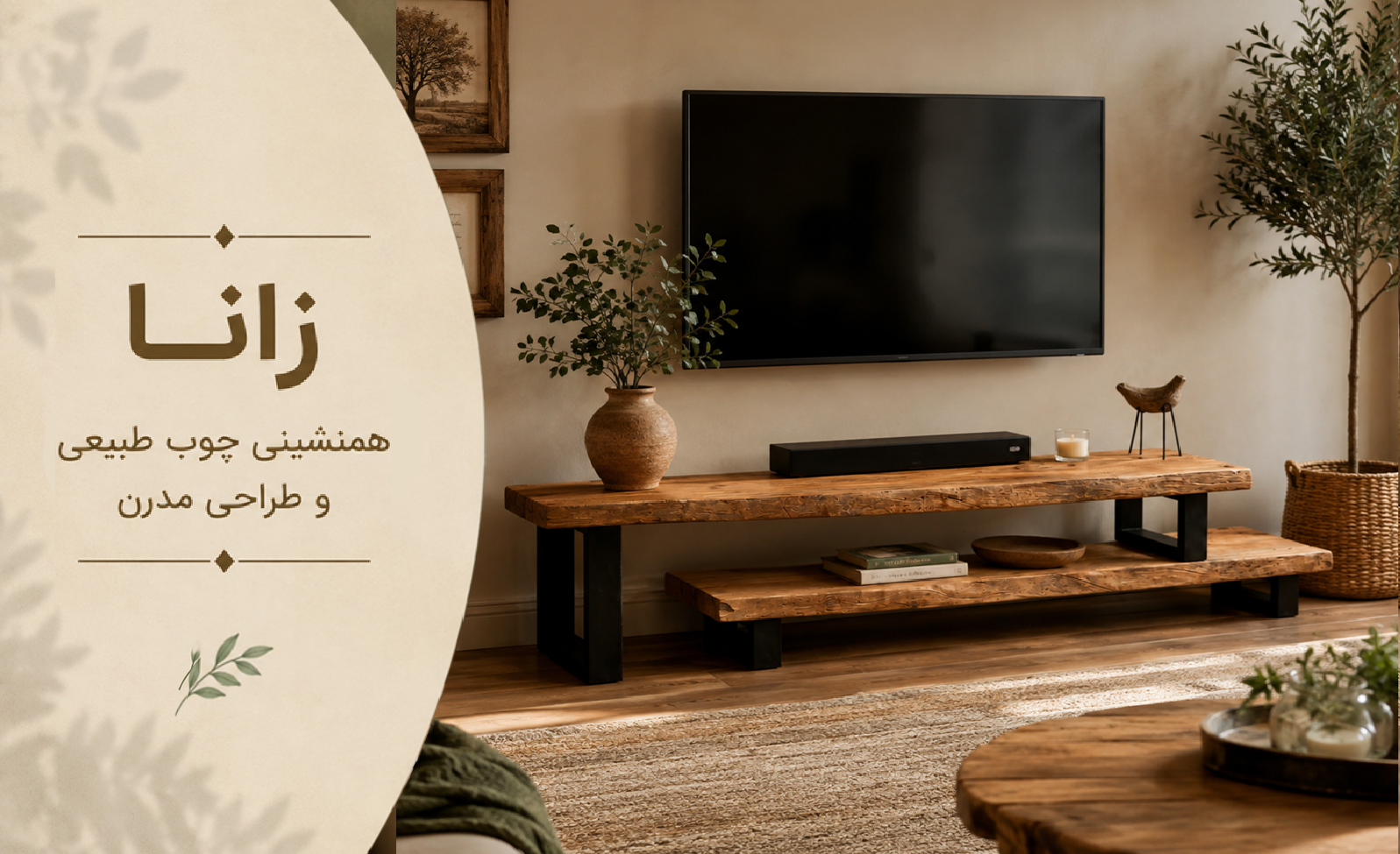 عکس محتوای محصول میز تلویزیون روستیک مدل زانا