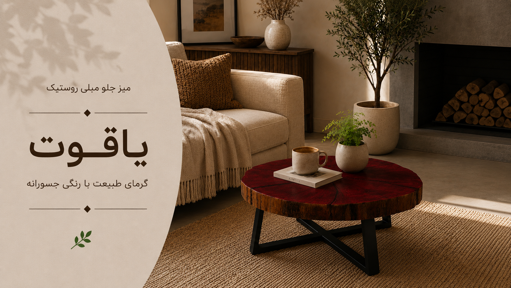 عکس محتوای محصول میز جلو مبلی روستیک مدل یاقوت
