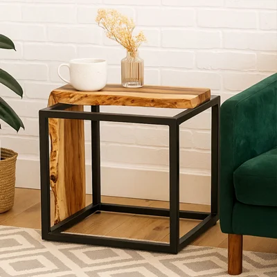 میز عسلی مدل باکس چوب چنار