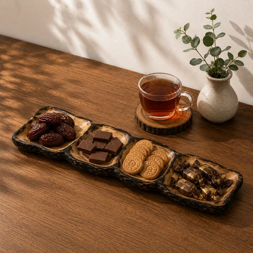 اردو خوری روستیک مدل هم‌نشین | چوب گردوی طبیعی