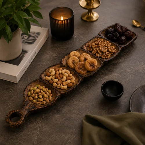 اردو خوری روستیک مدل زنجیره | چوب گردوی طبیعی