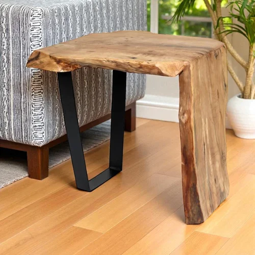 میز عسلی مدل پروانه چوب توسکا لبه صاف